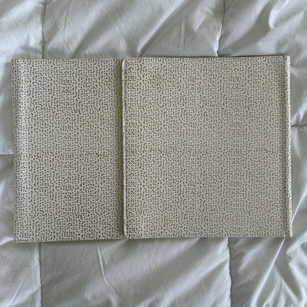 Anthropologie Grace Laptop Case in Gold and White